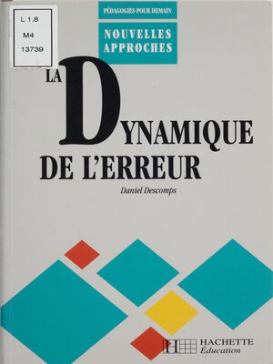 cover image of La Dynamique de l'erreur dans les apprentissages